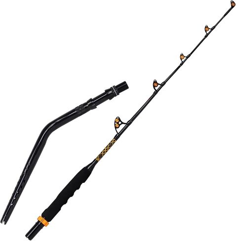 Fiblink Bent Butt Fishing Rod 2 Piece Saltwater Offshore Trolling Rod Big Game Deep Drop Rod Conventional Boat Fishing Pole (5'6"/6'/6'6",80-120lbs/120-200lbs) in Saudi Arabia