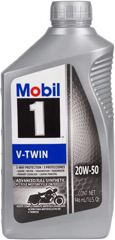 Mobil 1 96936 20W-50 V-Twin Synthetic Motocycle Motor Oil - 1 Quart (Pack of 6) in Saudi Arabia