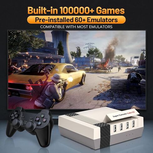 وحدة تحكم ألعاب Kinhank Super Console Cube X3 Retro مع أكثر من 100000 لعبة، أنظمة EmuELEC 4.5/Android 9.0/CoreE 3 في 1,2.4G+5G، BT 4.0، متوافقة مع أكثر من 65 محاكيًا in Saudi Arabia