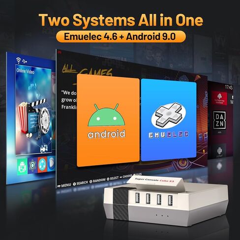 وحدة تحكم ألعاب Kinhank Super Console Cube X3 Retro مع أكثر من 100000 لعبة، أنظمة EmuELEC 4.5/Android 9.0/CoreE 3 في 1,2.4G+5G، BT 4.0، متوافقة مع أكثر من 65 محاكيًا in Saudi Arabia