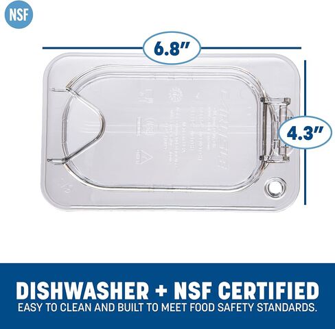 منتجات Carlisle FoodService 10339Z07 EZ Access غطاء مفصلي بمقبض وشق، الحجم التاسع، شفاف in Saudi Arabia