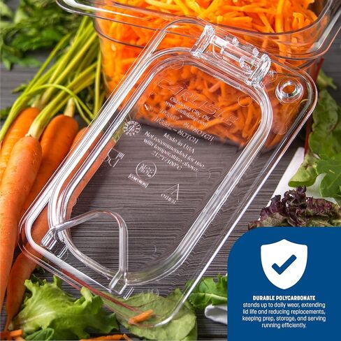 منتجات Carlisle FoodService 10339Z07 EZ Access غطاء مفصلي بمقبض وشق، الحجم التاسع، شفاف in Saudi Arabia