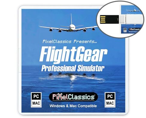 FlightGear Flight Simulator 2022 X Flight Sim Plane & Helicopter Professional Simulator USB بما في ذلك 600 طائرة و20000 مطار حقيقي متوافق مع Microsoft Windows 11 10 8.1 8 7 Vista PC in Kuwait