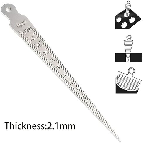 Taper Gage 1-15mm 1/32-5/8 Inch Stainless Steel Taper Welding Gauge Inch&Metric Feeler Gap Hole Measure Tool,0.1mm Accuracy（2.1mm Thick） in Saudi Arabia