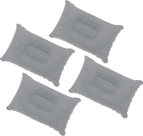 2 Pack Gray Ultralight Inflatable Pillow Small Squared Flocked Fabric Air Pillow for Beach Camping,Traveling,Hiking,Napping,Desk Rest,Neck & Lumbar Support in Saudi Arabia