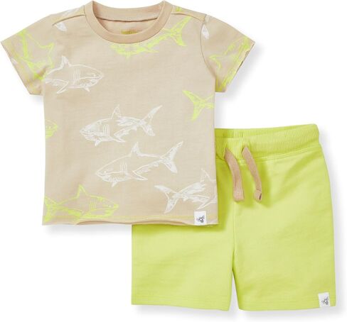 Burt's Bees Baby Boys Shirt Pant Set, Top & Bottom Outfit Bundle, 100% Organic And Toddler Layette Set, Explorer Tie Dye, 5T US in Saudi Arabia