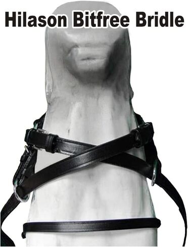 HILASON Western Leather Bitless Bitfree Bridle with Reins Black in Saudi Arabia