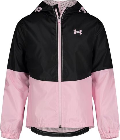 Under Armour Girls' Windbreaker, Zip-up Jacket, Water Repellent and Windproof in Saudi Arabia