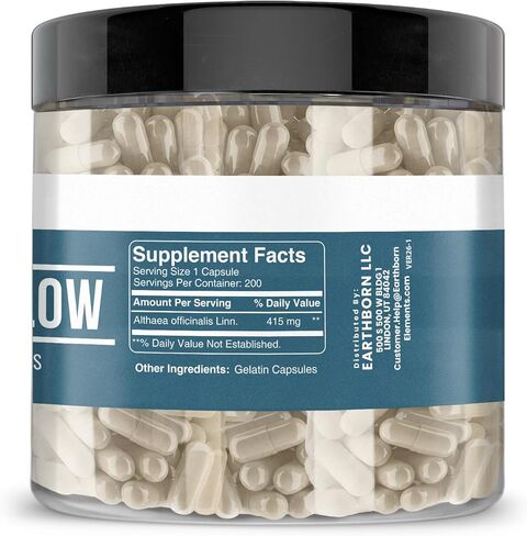 Earthborn Elements Marshmallow Root 200 Capsules, Pure & Undiluted, No Additives in Saudi Arabia