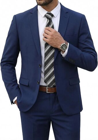 COOFANDY Men's 2 Piece Suits Classic Fit 2 Button Dress Suits Tuxedo Jacket Blazer for Wedding Business Dinner Prom in Kuwait