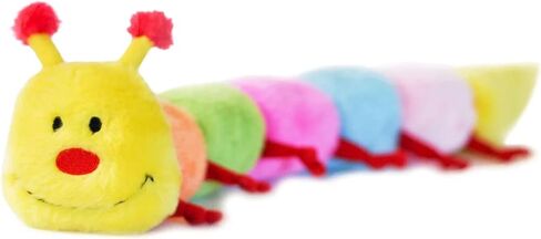 ZippyPaws Christmas Caterpillar Dog Toy - Stuffed Animals for Small & Medium Dogs & Puppies, Plush Interactive Squeaky Toys, Stocking Stuffer Gifts for Pets in Saudi Arabia