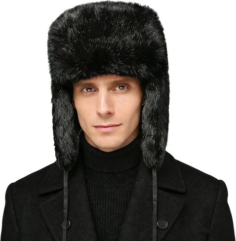 الصياد قبعة الشتاء الروسية Ushanka قبعة الرجال النساء مع فرو الأرنب الصناعي الطيار إيرفلاب قبعة منفذها يندبروف للصيد التزلج in Kuwait
