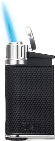 Colibri EVO Angled Single Jet Flame Refillable Butane Torch Lighter, Windproof, User-Friendly with Pachmayr Grip, Blue Fuel Window and Adjustable Flame - Sleek Design (Blue) in Saudi Arabia