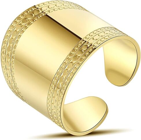 14K Gold French Vintage Oval Ring for Women Midi Stacking Dainty Open Adjustable Ring Christmas Gifts Jewelry in Saudi Arabia