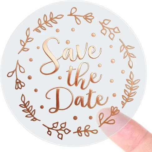 ملصقات Save the Date، ملصقات هدايا الزفاف، ملصقات رقائق ذهبية وردية، ملصقات شفافة من رقائق معدنية، أختام مغلف، ملصقات شفافة، ملصقات زفاف بالخط العربي، 100 قطعة/المجموعة (ذهبي وردي) in Kuwait