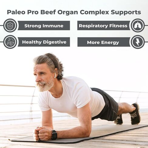 Paleo Pro O.G. Blend Premium Beef Organs Capsules, Kidney, Heart, Liver, Spleen and Pancreas from Grass Fed & Pastured Cows, Dietary Supplement, No Added Hormones or Antibiotics, 180 Capsules in Saudi Arabia