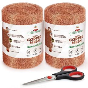 Californistan Copper Mesh Rodent Control, 5in x 30ft- Rustproof Copper Mesh Roll for Rodent, Bat & Snail - Perfect for Hole Blocking, Gardening & Sealing Water Opening - Plus Special Bonus Scissor in Kuwait