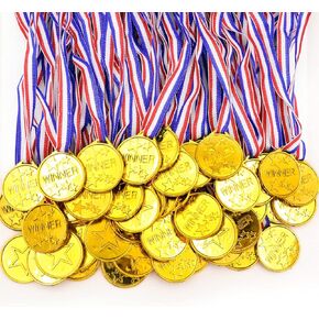 15 Pieces Gold Award Medals Winner Medals with Ribbon Necklaces for Sports,Games,Competition,Students Rewards,Talent Show,Parties,Olympic Style, 2 Inch in Saudi Arabia