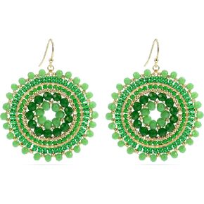Colorful Summer Beaded Earrings For Women Crystals Glass Bead Dangle Drop Bohemia Earrings Statement Earrings For Women in Saudi Arabia