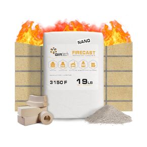 Girtech FireCast Castable Refractory Cement Mix 3110 Degree Fahrenheit 20 Lbs High Temperature Heat Resistant Fireproof Mortar Build Repair Pizza Oven Fire Places Forge Kiln Stove in Kuwait