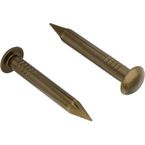 Round Head Brass Escutcheon Pins | 1/2" Long | 100 Pieces Approx. | Decorative Antique Vintage Furniture Brad Nails | EB-16 in Kuwait