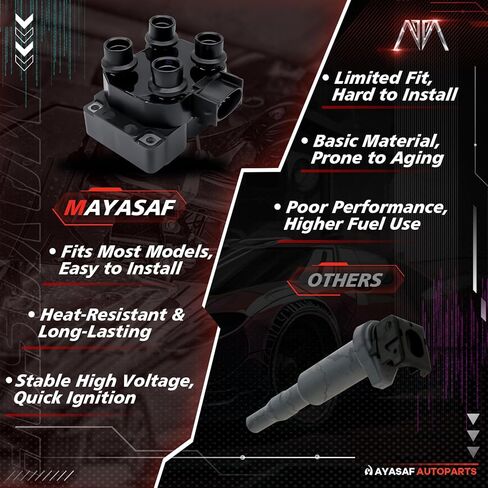 MAYASAF DG530 [Pack of 2] Ignition Coils for Ford 1991-03 Contour E-150 Escort Explorer Mustang Ranger Mercury Lincoln Town Car Mark VIII Mazda C924 FD-487 FD4877 in Saudi Arabia