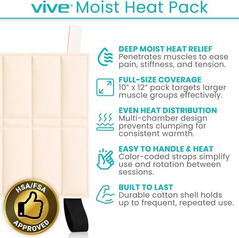 Vive Hydrocollator Contour Neck Pack - Moist Heating Pad for Neck and Shoulders Pain, Arthritis, Strains and Sprains Relaxer Support Relief - Portable Weighted Muscle Stiffness Recovery Relaxer in Saudi Arabia