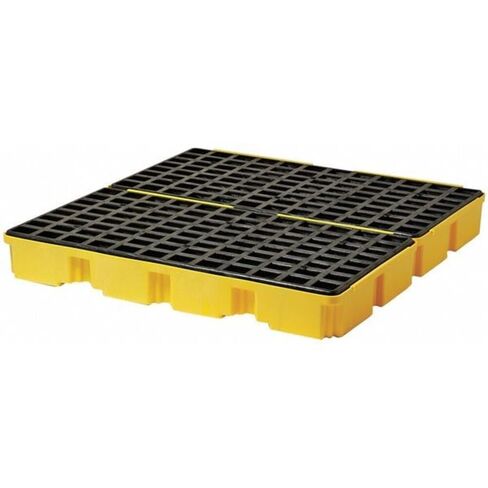 منصة انسكاب معيارية من Eagle One Drum، 26.25 بوصة × 26 بوصة × 6.5 بوصة، حوض سعة 15 جالون، 2000 رطل، صينية احتواء سعة الحمولة، صنع في الولايات المتحدة الأمريكية، أسود، 1633B in Kuwait
