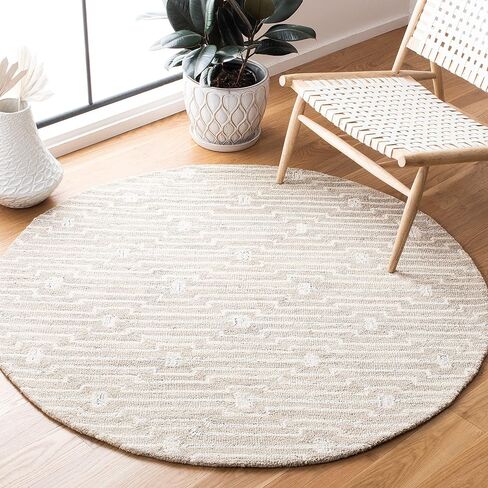 سجادة SAFAVIEH Micro-Loop Collection Runner - 2'3" x 7'، أزرق فاتح وعاجي، صوف مصنوع يدويًا، مثالي للمناطق ذات حركة المرور العالية في غرفة المعيشة وغرفة النوم (MLP178M) in Saudi Arabia