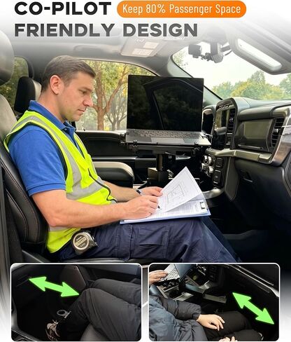 Vehicle Laptop Mount for Truck Car Van Universal Laptop Stand Holder with 3 Types Mounting Brackets for Front Passenger Seat in Saudi Arabia