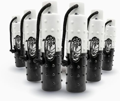 Dog Bumpers - 6X 2-Inch Weighted Plastic Retrieving Dummies with Throw Ropes - 2 White, 2 Orange, and 2 Black/White - Essential Training Gear for Dog Retrieval in Kuwait
