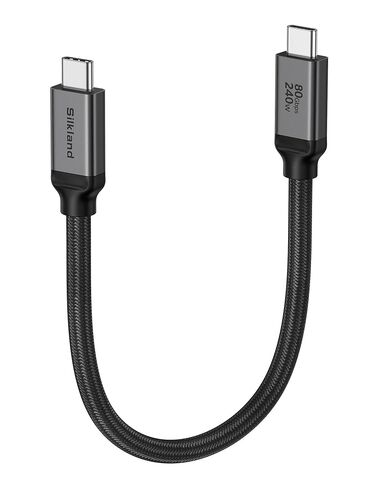 Silkland USB 4 80Gbps for Thunderbolt 5 Cable 5FT, [USB-IF Certified], up to 120Gbps Bandwidth for Dual 8K, 240W, Braided USB C Monitor Cable Compatible Thunderbolt 4/5, SSD, MacBook M4 Pro, Dock,eGPU in Saudi Arabia