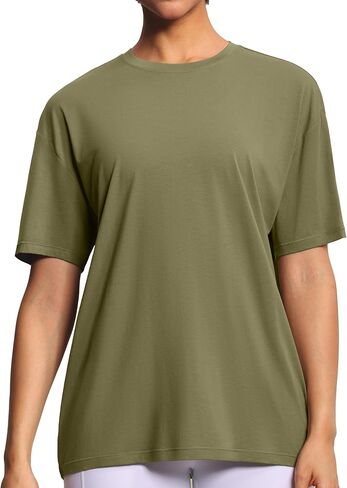 THE GYM PEOPLE Women's Casual Oversized T-Shirts Summer Crewneck Short Sleeve Workout Basic Tee Tops in Saudi Arabia
