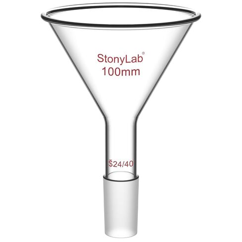 قمع مسحوق ذو جذع قصير من StonyLab زجاجي مع قطر خارجي علوي 100 مم. و14/20 قمع زجاجي لقمع الفلتر الداخلي in Kuwait