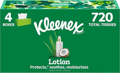 Kleenex Soothing Lotion Facial Tissues with Coconut Oil, Aloe & Vitamin E, 1 Flat Box, 120 Tissues per Box, 3-Ply (120 Total Tissues) in Saudi Arabia