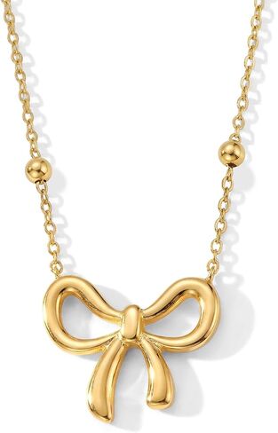 SUNNYOUTH القوس قلادة للنساء الفتيات Bowknot المختنق قلادة 14K مطلية بالذهب الشريط المختنق القلائد هدايا مجوهرات الأزياء in Kuwait