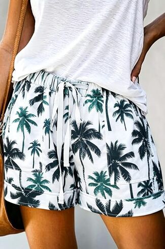 Mosucoirl Women Comfy Drawstring Casual Elastic Waist Pure Color Shorts Summer Beach Lightweight Short Pants with Pockets in Kuwait