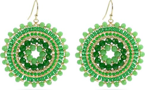 Colorful Summer Beaded Earrings For Women Crystals Glass Bead Dangle Drop Bohemia Earrings Statement Earrings For Women in Kuwait