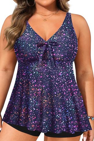 Yonique Plus Size Tankini Tops for Women Only Flowy Bathing Suits Tops Long Swim Tops Modest Swimsuit Top in Saudi Arabia