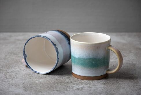 COLLECTIVE HOME - Reactive Glaze Coffee Mug Ceramic Tea Cup for Office and Home, 18 oz, Dishwasher and Microwave Safe(Set of 2) in Saudi Arabia