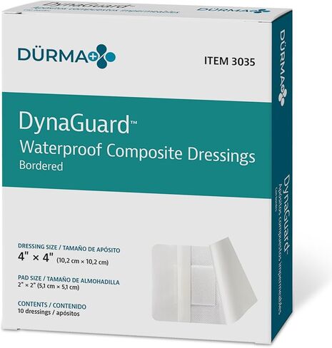 ضمادات Dynarex DynaGuard المقاومة للماء، معقمة، مكونة من أربع طبقات، تحمي وتوفر بيئة رطبة مثالية، بحدود - 6 بوصة × 6 بوصة، صندوق واحد مكون من 10 ضمادات مقاومة للماء in Kuwait