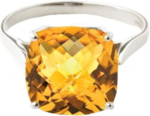 Galaxy Gold GG 3.6 قيراط خاتم من الذهب الأصفر عيار 14 قيراط على شكل وسادة شطرنج قطع السترين الطبيعي 2313Y (8) in Kuwait