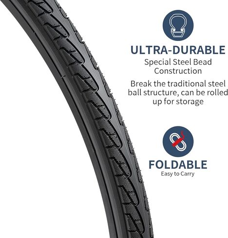 إطارات دراجة YUNSCM 27 بوصة 27X1 3/8 (37-630) وأنابيب دراجة 27 بوصة صمام شريدر مع شريطين حافة متوافق مع إطارات وأنابيب دراجة 27X1 3/8 (JYHS) in Saudi Arabia