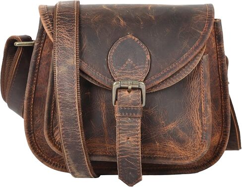 vintage crafts Leather Women's Hippe Leather Purse Crossbody Shoulder Bag Travel Satchel Handbag Bag in Saudi Arabia