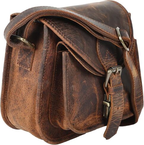 vintage crafts Leather Women's Hippe Leather Purse Crossbody Shoulder Bag Travel Satchel Handbag Bag in Saudi Arabia