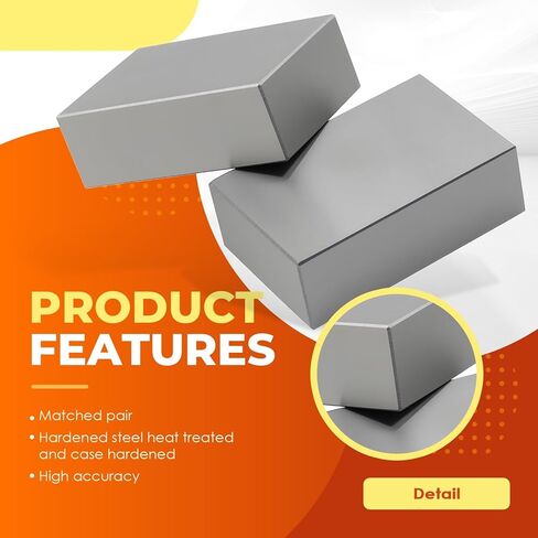 Precision Hardened Steel Block 1-2-3 Blocks, 2-4-6 Blocks, Matched Pair .0002" (1-2-3 No Holes) in Saudi Arabia