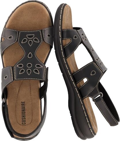 CUSHIONAIRE Women's Briar comfort sandal +Comfort Foam, Black 9 W in Saudi Arabia