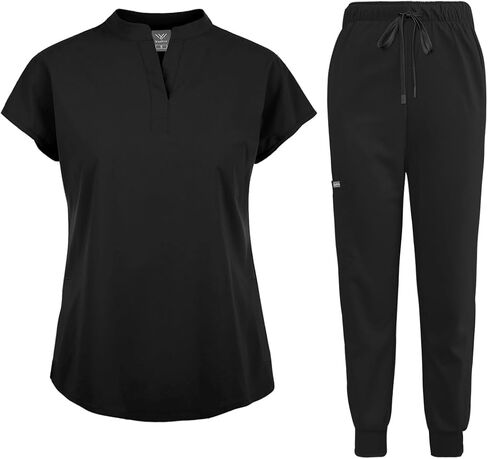 niaahinn Scrubs Set for Women Nurse Uniform Jogger Suit Stretch Top & Pants with Multi Pocket for Nurse Esthetician Workwear in Saudi Arabia