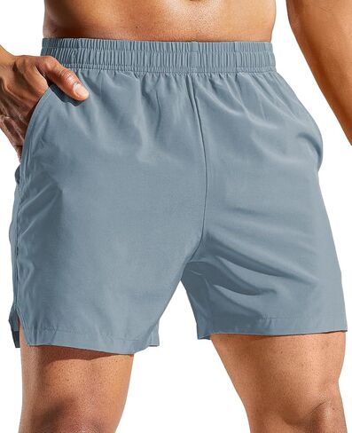 MIER Men's 5 Inch Running Athletic Shorts with Pockets Quick Dry Lightweight Gym Workout Shorts, Elastic Waist in Kuwait