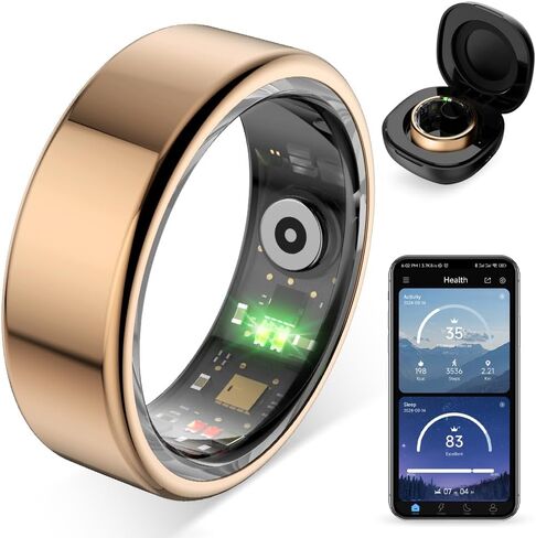 R02 Smart Ring ، حلقة ذكية للنساء والرجال ، مع علبة شحن ، تدعم معدل ضربات القلب وأكسجين الدم ومراقبة صحة النوم ومراقبة التتبع الرياضي. (الفضة ، 9#) in Saudi Arabia